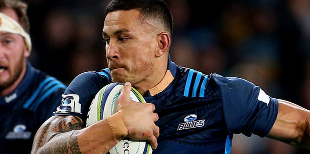 Sonny Bill Williams with the covered up logo. Photo / Getty Images