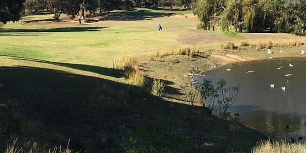 The incident happened last week after a woman in her 80s attempted to retrieve her ball but became trapped in thick mud up to her waist. Photo/Instagram/brightongolfcourse