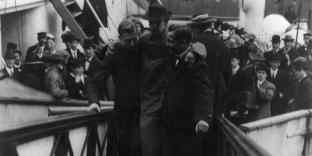 Surviving wireless operator of the RMS Titanic, Harold Bride. Photo / Getty Images