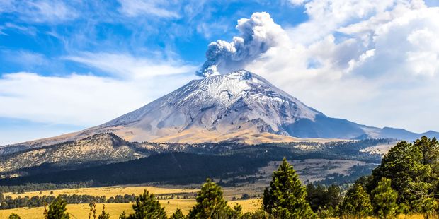 The regularly active Popocatepetl, or "Popo", in Mexico is a mere 70km from Mexico City - one of the world's largest cities with a population of 20 million. Photo / 123RF