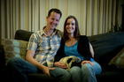 Maarten and Storm Deuss with their dog Barry who are on the hunt for their first home. Photo / Dean Purcell Maarten and Storm Deuss with their dog Barry who are on the hunt for their first home. Photo / Dean Purcell