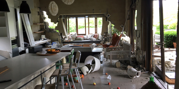Destruction to the Satterthwaite home in Waiau. Photo / Supplied