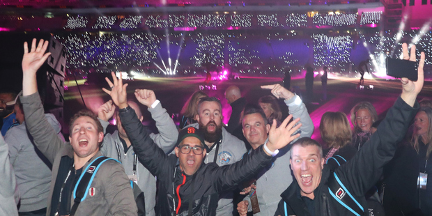 Athletes parade during the opening ceremony of the World Masters Games held at Eden Park. Photo/Photosport