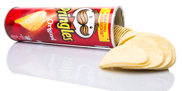 It turns out that only one side of a Pringle is covered in seasoning, while the other is left bare. Photo / 123RF