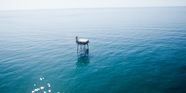 The Frying Pan Tower sits 34 miles south of Bald Head Island.