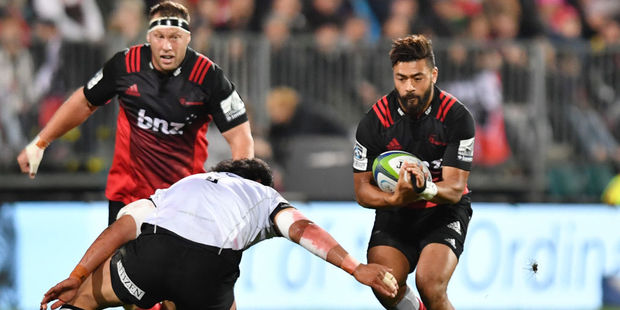 Richie Mounga of the Crusaders charges forward. Photo / Getty