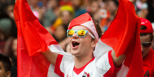 Celebration time for Canadian rugby. Photo / Photosport Jack Megaw
