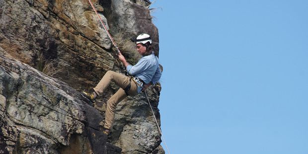 Neil Oliver is abseiling in New Zealand. Photo / Supplied