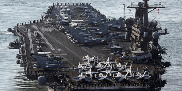 The aircraft carrier USS Carl Vinson. Photo/AP
