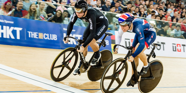 New Zealand sprinter Ethan Mitchell on his way to individual bronze at the world championships in Hong Kong. Photo/Guy Swarbrick