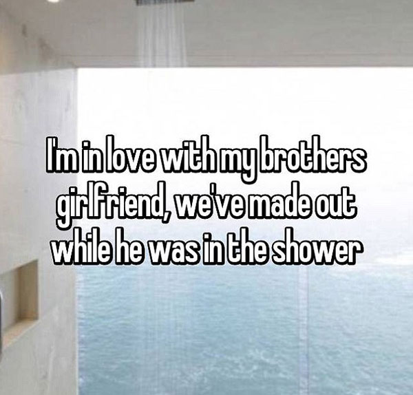 One man admitted that he has secret make-out sessions with his brother's girlfriend. Photo / Whisper