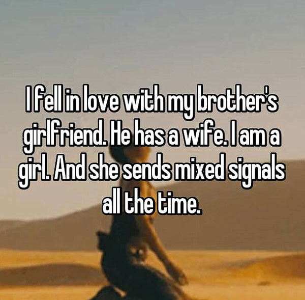 Others were left confused by the behaviour of their sibling's partners revealing they were unsure whether they reciprocated their feelings. Photo / Whisper