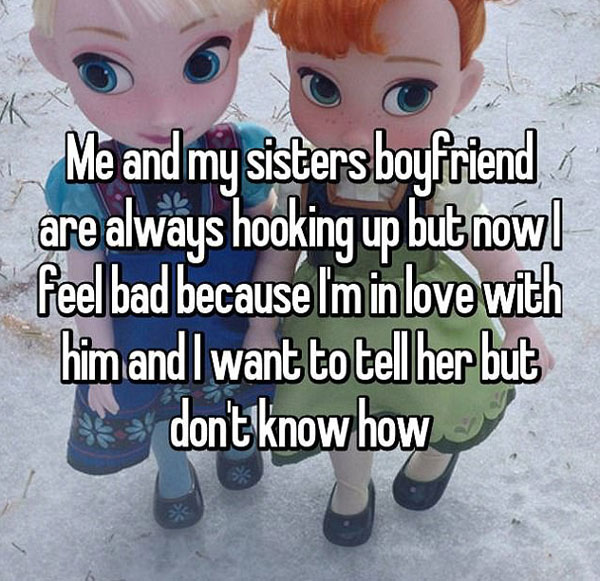 In one shocking admission a woman admitted to engaging in regular relations with her sister's partner. Photo / Whisper