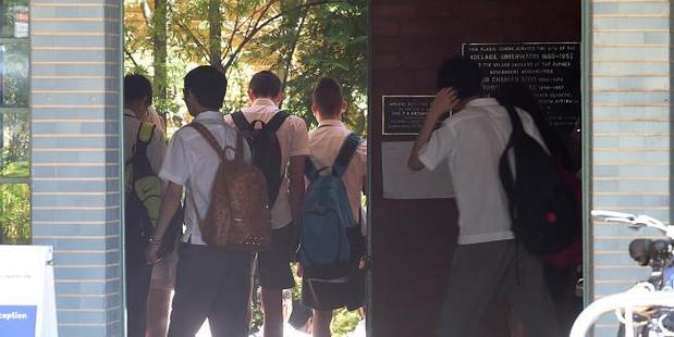 Adelaide High School in lockdown last year after a bomb hoax. Photo / News Corp Australia