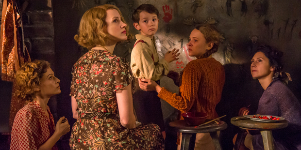 Antonina sits with the Ghetto refugees while German troops walk upstairs. Photo / Anne Marie Fox