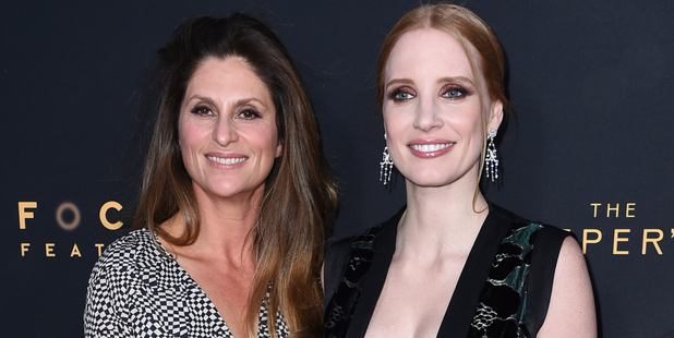 Director Niki Caro and Jessica Chastain at The Zookeeper's Wife premiere. Photo / AP