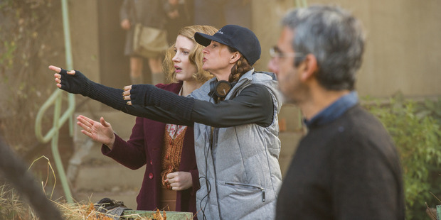 Kiwi director Niki Caro with Jessica Chastain. Photo / Anne Marie Fox
