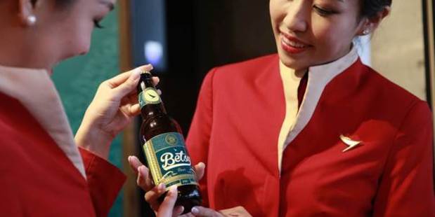 Cathay Pacific's Betsy Beer was introduce on flights between Hong Kong and Britain in March. Photo / Supplied