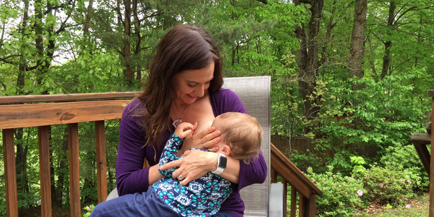 Annie Peguero and her 19-month-old daughter, Autumn, at their home in Dumfries, Virginia. Photo / The Washington Post
