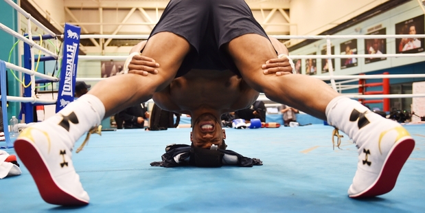 Anthony Joshua channels his every athletic virtue towards maximising his punching power. Photo / Getty Images
