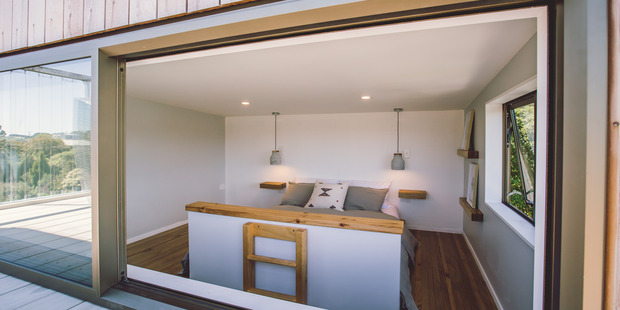 The bedroom inside the Kluts' new tiny home. Photo/Mitre 10