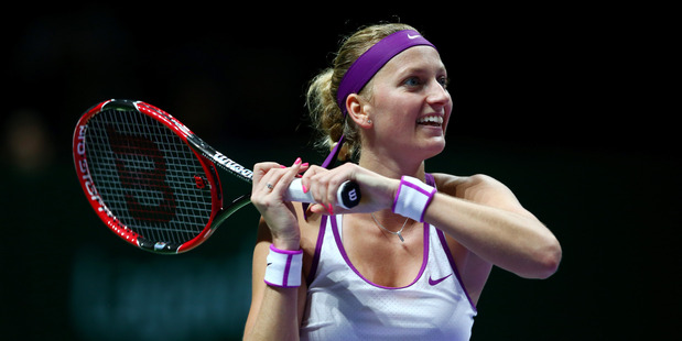 Petra Kvitovaduring the BNP Paribas WTA Finals at Singapore Sports Hub. Photo / Getty Images