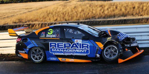 The car of Taz Douglas during race 3 for the Tasmania SuperSprint. Photo / Getty Images
