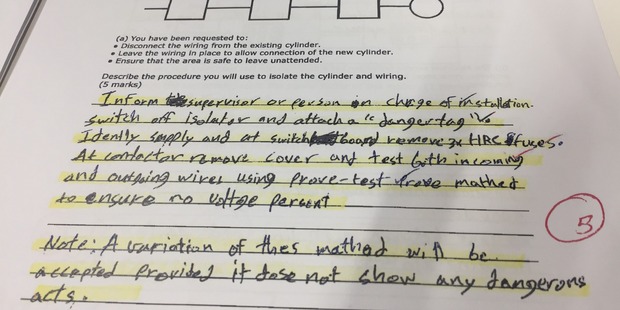 Saudi students who copied from previous exam papers - even reproducing a marker's note - were allowed to pass the course.
