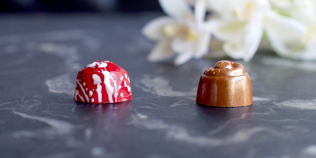 The KFC dark chocolate truffle (left) and milk chocolate truffle. Photo / Supplied