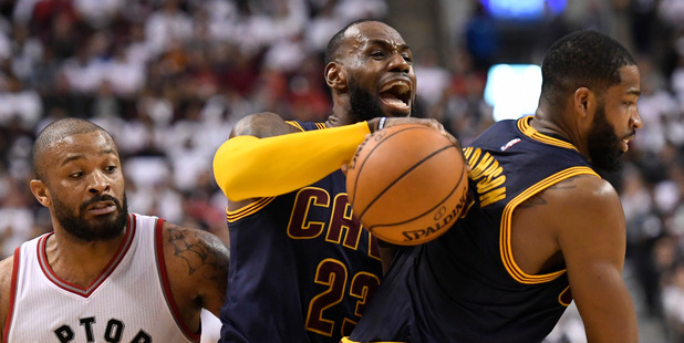 Cleveland Cavaliers and LeBron James advanced past the Toronto Raptors. Photo / AP