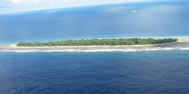Scientists have created a miniature replica of Fatato Island, a coral reef island in Tuvalu, around 3000km north of New Zealand, to model the impacts of sea level rise. Photo / Supplied