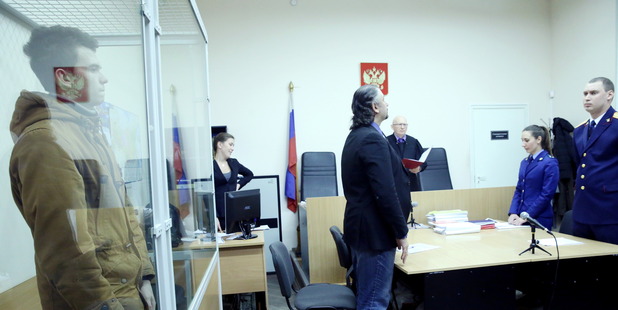 Budeikin appears at St Petersburg's Oktyabrsky District Court. Photo / Getty Images