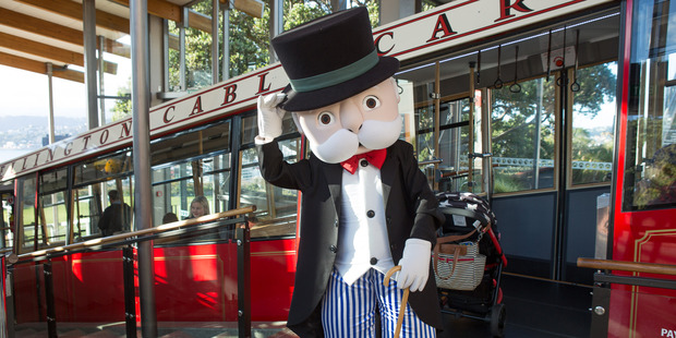 The Monopoly Man even turned up in Wellington for today's announcement. Photo / Supplied