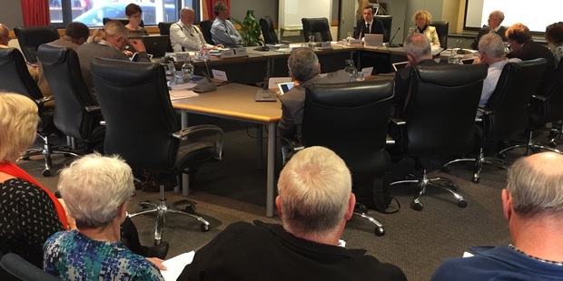 James Palmer from regional council's strategic development group speaks at today's meeting. Photo Warren Buckland