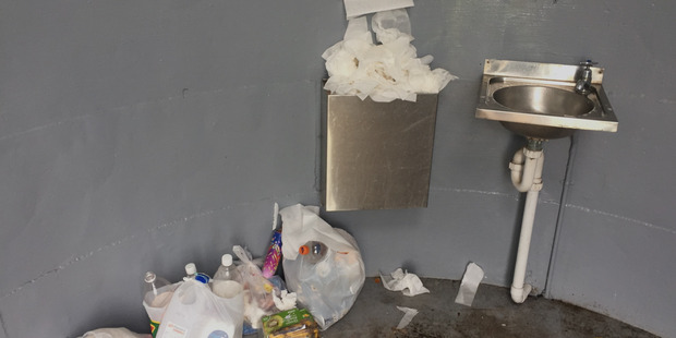 Even the bin's had a Gutsful. Photo / TVNZ