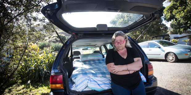 Piha Domain Motor Camp manager Fiona Anderson is sleeping in her car after a week of suspicious fires in the beach settlement. Photo / Jason Oxenham