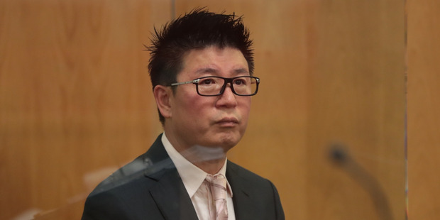 William Yan in the dock at Auckland District Court at his sentencing for money laundering. Photo/Brett Phibbs.