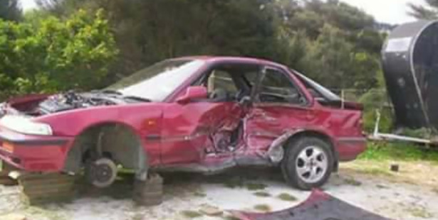 The car Aimee was a passenger in following the crash. Photo / Supplied