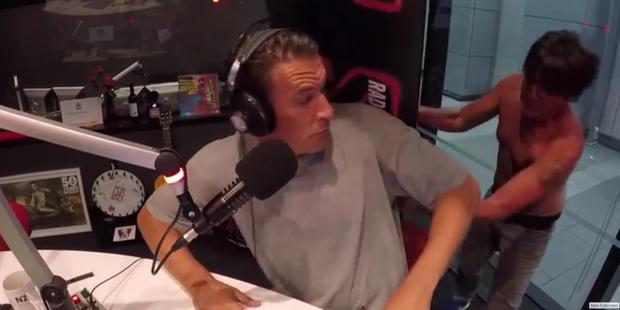 Hauraki's host Matt Heath losing it.