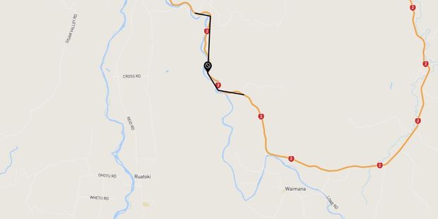 A large slip has shut down part of SH2 near Taneatua. Photo/NZTA