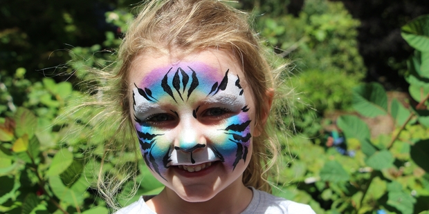 Shayde Hanover (5) from New Plymouth had her facepainted by the talented team at Morph Facepainting.