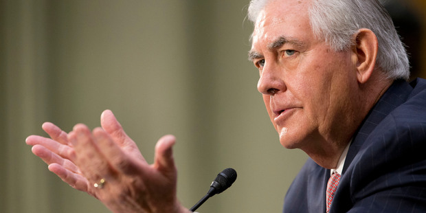 Secretary of State-designate Rex Tillerson testifies on Capitol Hill in Washington. Photo / AP