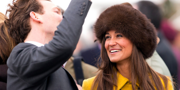 Pippa Middleton wore a brown Lacorine hat to Cheltenham races in 2013. Photo / Getty Images