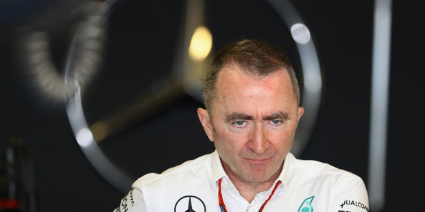 Paddy Lowe in the garage during practice for the Abu Dhabi Formula One Grand Prix. Photo / Getty Images
