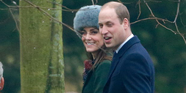 Prince William, Duke of Cambridge and Catherine, Duchess of Cambridge attend the Sunday service at St Mary Magdalene Church. Photo / Getty Images