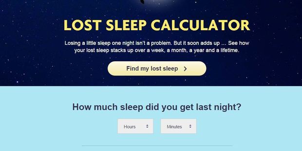 The website reveals some more serious findings about the consequences of sleeplessness, such as how many people report loneliness and bad moods. Photo / Hillarys.co.uk