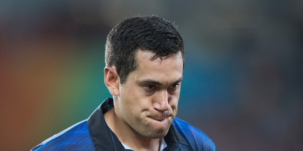 New Zealand batsman Ross Taylor walks off disappointed after going out to South African bowler JP Duminy, during the Semi-Final match between New Zealand and South Africa. Photo / Brett Phibbs.
