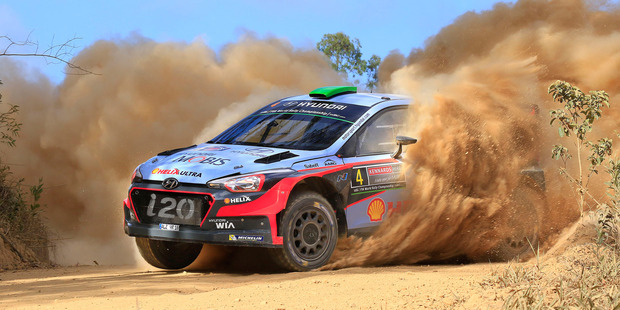 Hayden Paddon had a good dust-up with the best rally drivers in the world, 2016. Photo / Greg Henderson