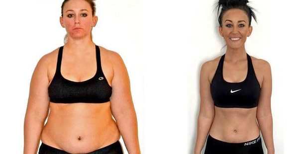 The Missouri woman, pictured before and after her weight loss, has now shed an impressive 35kgs. Photo / Kate Met Kale Facebook