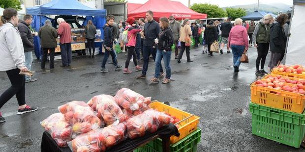 The Otago Farmers Market at Dunedin Railway Station.